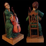 Cellist, Caricature Carving, Fred Zavadil Woodcarving