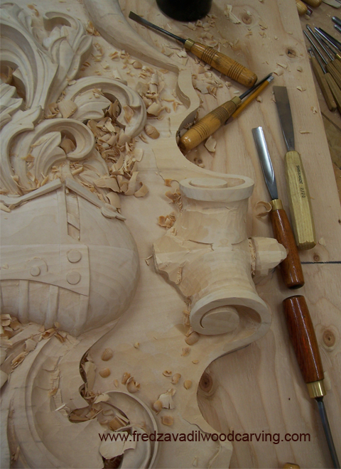 Family crest, hand carved from basswood, painted, and stained | Custom